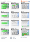 Kalender 2019 mit Ferien und Feiertagen West Coast