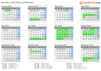 Kalender 2019 mit Ferien und Feiertagen Møre og Romsdal