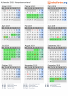 Kalender 2019 mit Ferien und Feiertagen Karpatenvorland