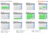 Kalender 2019 mit Ferien und Feiertagen Kleinpolen