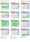 Kalender 2019 mit Ferien und Feiertagen Lebus