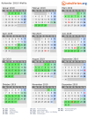 Kalender 2019 mit Ferien und Feiertagen Wallis