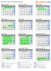 Kalender 2019 mit Ferien und Feiertagen Trenčiansky kraj