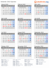 Kalender 2019 mit Ferien und Feiertagen Spanien