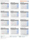 Kalender 2019 mit Ferien und Feiertagen Türkei
