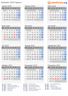 Kalender 2019 mit Ferien und Feiertagen Zypern