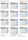 Kalender 2020 mit Ferien und Feiertagen Algerien