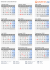 Kalender 2020 mit Ferien und Feiertagen Bolivien