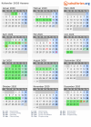 Kalender 2020 mit Ferien und Feiertagen Assens