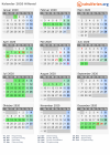 Kalender 2020 mit Ferien und Feiertagen Hillerød