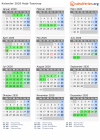 Kalender 2020 mit Ferien und Feiertagen Høje-Taastrup