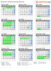 Kalender 2020 mit Ferien und Feiertagen Schleswig-Holstein