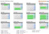 Kalender 2020 mit Ferien und Feiertagen Nancy-Metz