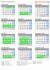 Kalender 2020 mit Ferien und Feiertagen Rouen