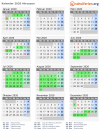 Kalender 2020 mit Ferien und Feiertagen Abruzzen