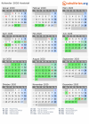 Kalender 2020 mit Ferien und Feiertagen Aostatal
