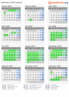 Kalender 2020 mit Ferien und Feiertagen Apulien