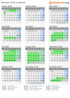 Kalender 2020 mit Ferien und Feiertagen Lombardei