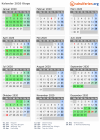 Kalender 2020 mit Ferien und Feiertagen Otago