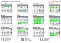 Kalender 2020 mit Ferien und Feiertagen Møre og Romsdal
