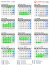 Kalender 2020 mit Ferien und Feiertagen Luzern