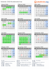 Kalender 2020 mit Ferien und Feiertagen Bratislavský kraj
