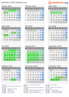 Kalender 2020 mit Ferien und Feiertagen Košický kraj