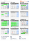 Kalender 2020 mit Ferien und Feiertagen Prešovský kraj