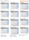 Kalender 2020 mit Ferien und Feiertagen Syrien