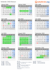 Kalender 2020 mit Ferien und Feiertagen Beraun