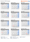 Kalender 2020 mit Ferien und Feiertagen Uruguay