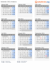 Kalender 2021 mit Ferien und Feiertagen Andorra
