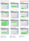 Kalender 2021 mit Ferien und Feiertagen Assens