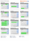 Kalender 2021 mit Ferien und Feiertagen Herlev