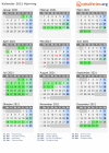 Kalender 2021 mit Ferien und Feiertagen Hjørring