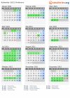 Kalender 2021 mit Ferien und Feiertagen Hvidovre