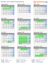 Kalender 2021 mit Ferien und Feiertagen Baden-Württemberg