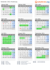 Kalender 2021 mit Ferien und Feiertagen Hamburg