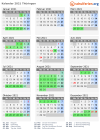 Kalender 2021 mit Ferien und Feiertagen Thüringen