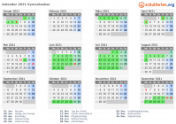Kalender 2021 mit Ferien und Feiertagen Kymenlaakso
