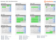 Kalender 2021 mit Ferien und Feiertagen Nordösterbotten