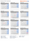 Kalender 2021 mit Ferien und Feiertagen Frankreich