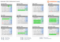 Kalender 2021 mit Ferien und Feiertagen Gelderland (nord)