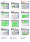 Kalender 2021 mit Ferien und Feiertagen Piemont