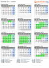 Kalender 2021 mit Ferien und Feiertagen Sizilien