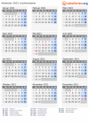 Kalender 2021 mit Ferien und Feiertagen Liechtenstein