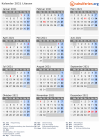 Kalender 2021 mit Ferien und Feiertagen Litauen
