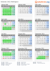 Kalender 2021 mit Ferien und Feiertagen Wellington