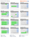Kalender 2021 mit Ferien und Feiertagen Freiburg