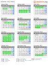 Kalender 2021 mit Ferien und Feiertagen Wallis
